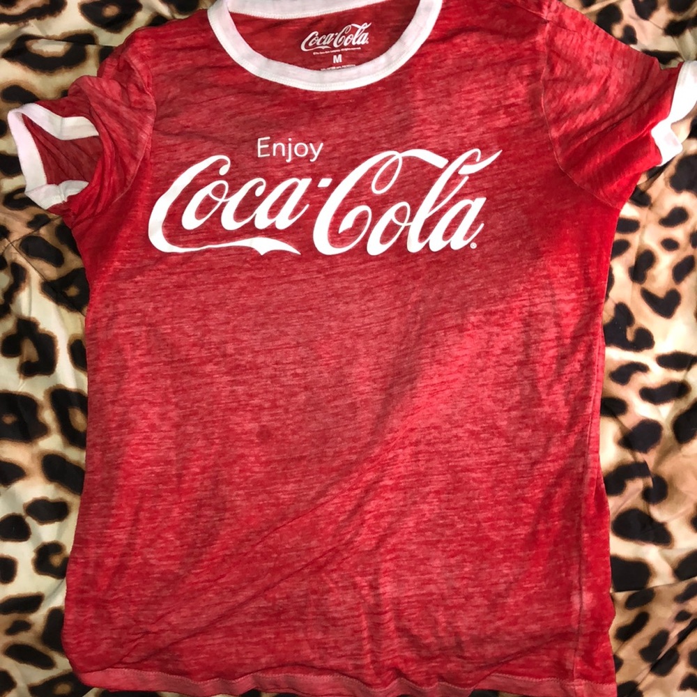 Red and white Coca-Cola tee